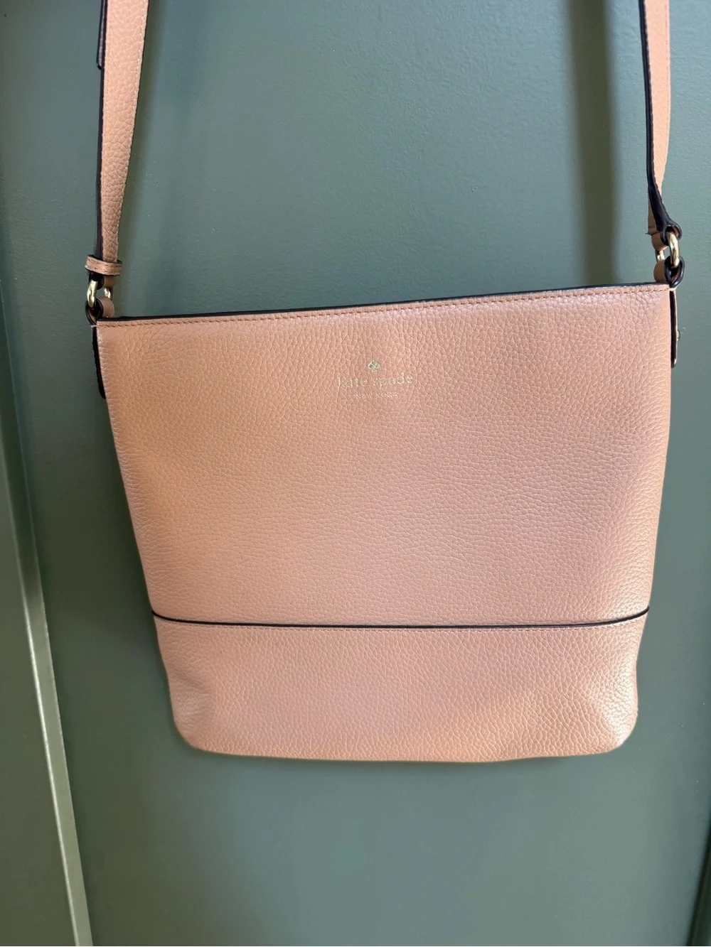 kate spade Pebbled Leather Crossbody in Dusty Rose Taupe